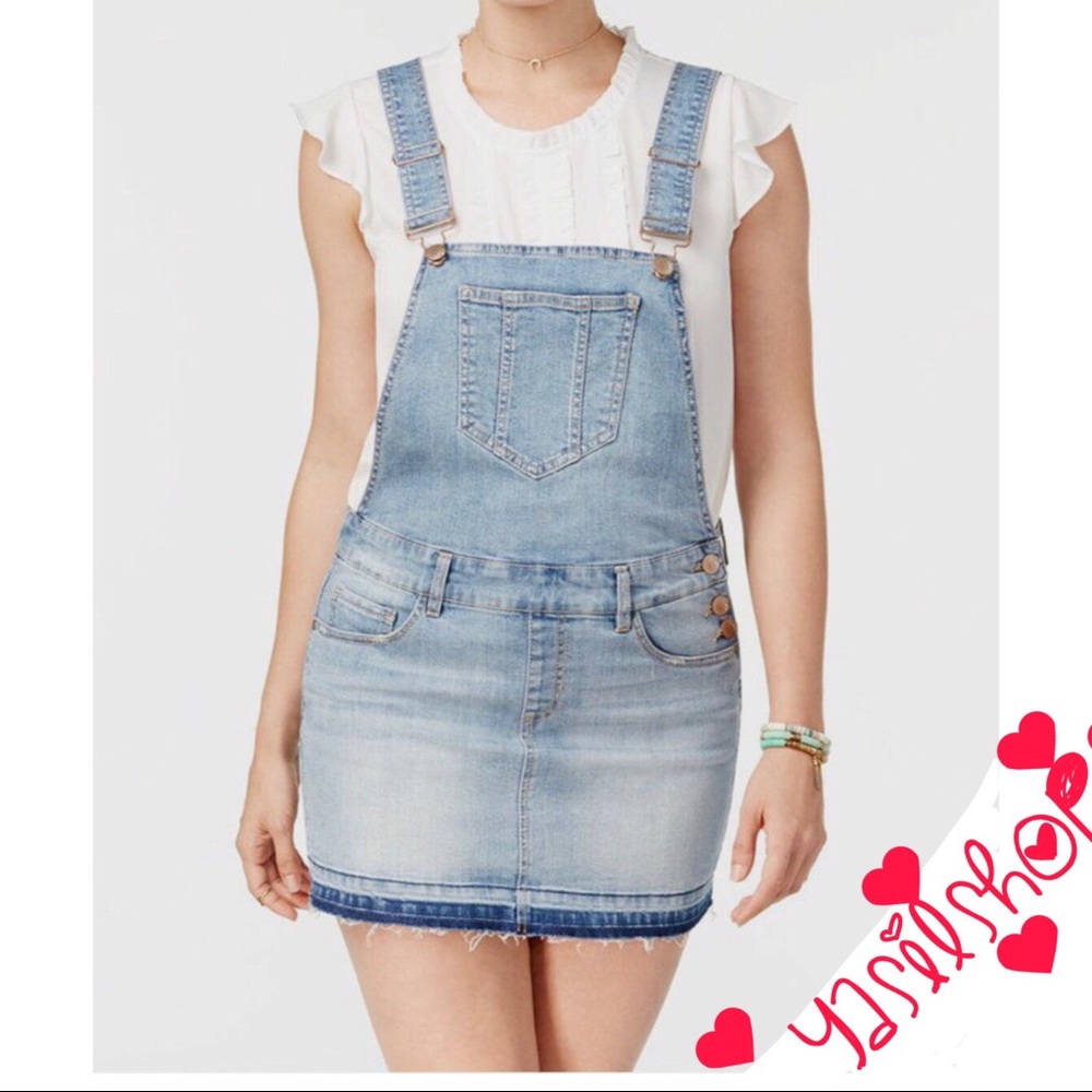 💜NWT Dollhouse denim juniors overall skirt 11